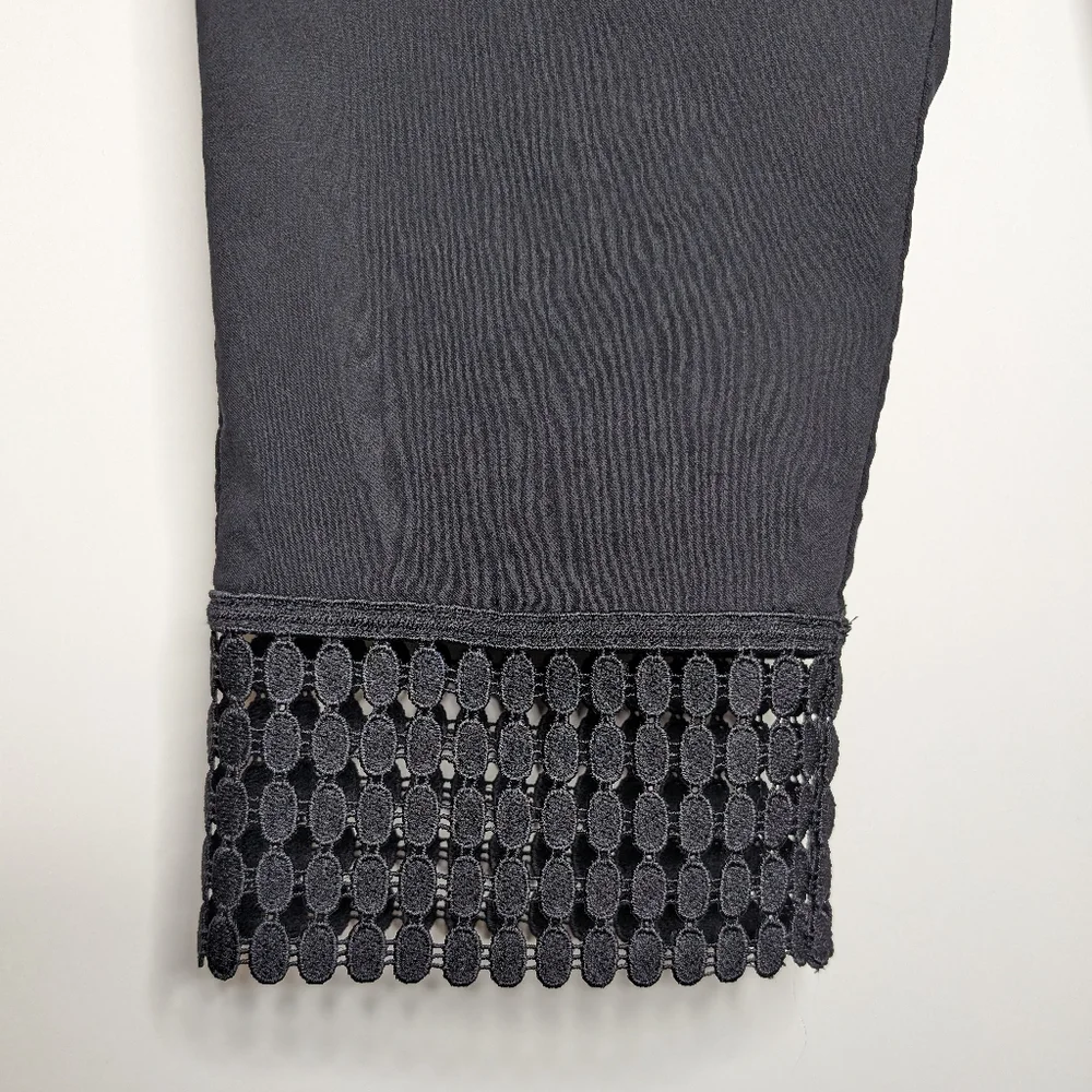 Zac & Rachel Womens Black Pull on Cropped Capris Pants with Ankle Details Size 8 - Picture 7 of 12